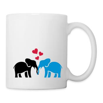 elefanten_liebe - Tasse - Weiß - Rechts