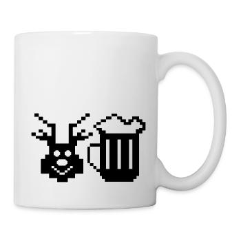 beer deer pixel - Tasse - Weiß - Rechts