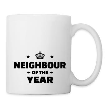 Nachbar / Nachbarschaft / Nachbarin / Haus - Tasse - Weiß - Rechts