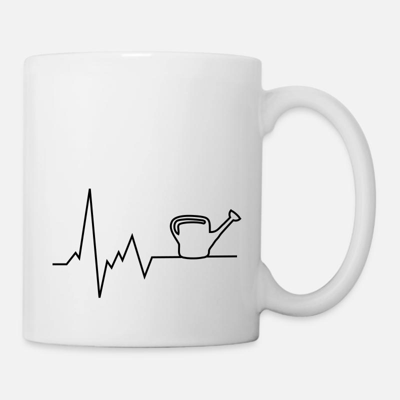 herzschlag gießkanne gärtner - Tasse - Weiß