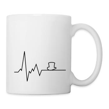 heartbeat hat - Mug - white - Right