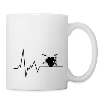 heartbeat drums - Mug - white - Right