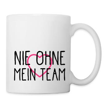 herz nie ohne mein team - Tasse - Weiß - Rechts