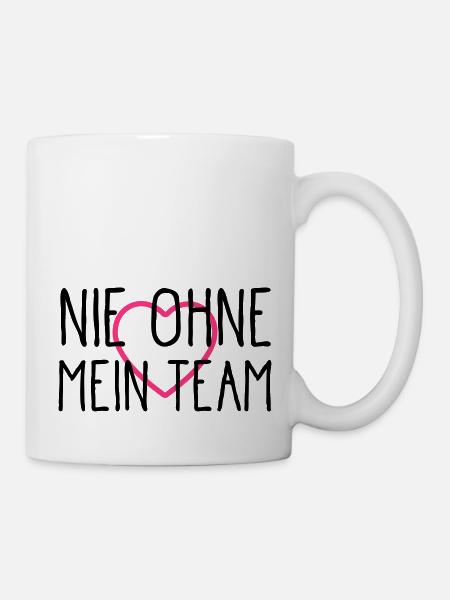 herz nie ohne mein team - Tasse - Weiß