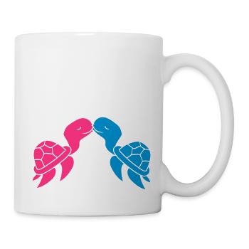 romantic couple couple love in love kiss kiss 2 fr - Mug - white - Right