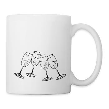 sekt glaeser anstossen - Tasse - Weiß - Rechts