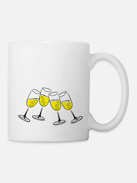 sekt glaeser - Tasse - Weiß