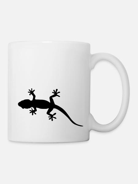 gecko form silhouette design - Tasse - Weiß