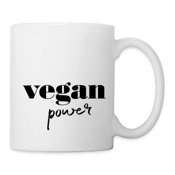 Vegan Power, Cool Typography, Slogan Quote - Mug - white - Right