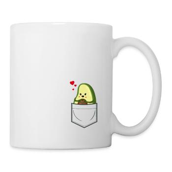 Avocado in Brusttasche - Tasse - Weiß - Rechts