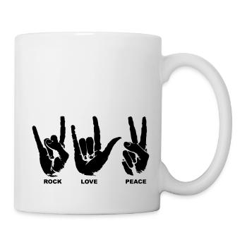 Rock Love Peace - Mug blanc - blanc - Droite