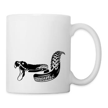 Singletrail.at - your tire becomes a snake! - Mug - white - Right