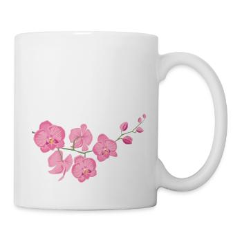 Flower orchid as a delicate floral design - Mug - white - Right