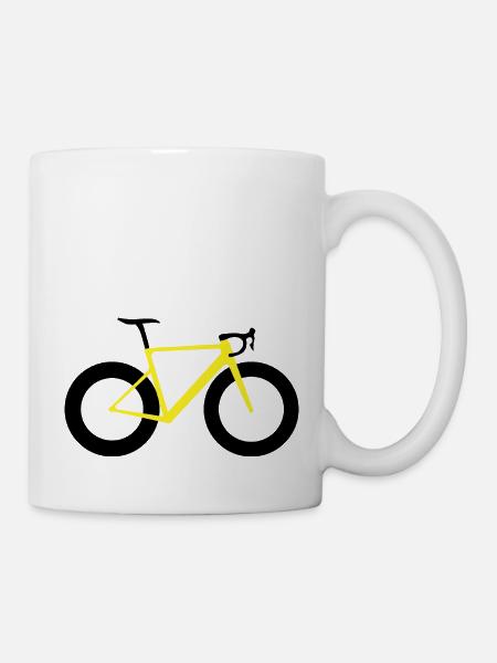 Rennrad gelb - Tasse - Weiß