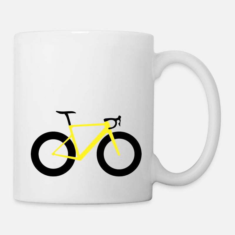Rennrad gelb - Tasse - Weiß