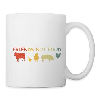 Friends not Food Vintage Retro - Tasse - Weiß - Rechts