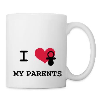 ich liebe meine Eltern - Tasse - Weiß - Rechts