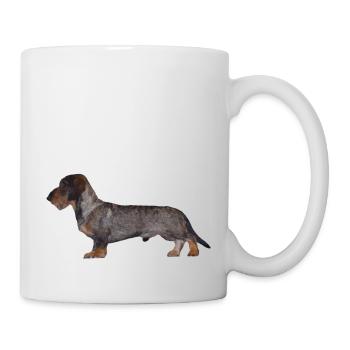Dackel Rauhaar Dachshund Jagdhund Geschenkidee - Tasse - Weiß - Rechts