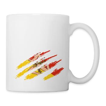 Drapeau de la Sicile raye Italie Palerme Trinacria - Mug blanc - blanc - Droite