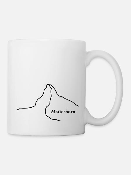 Matterhorn mit Text - Tasse - Weiß