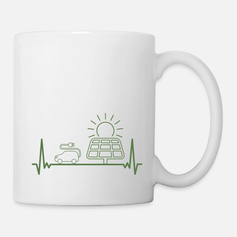 EKG voiture électrique e-mobilité électrique avenir - Mug blanc - blanc