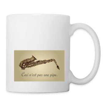 ceci nest pas une pipe - Saxophone and music lover - Tasse - Weiß - Rechts