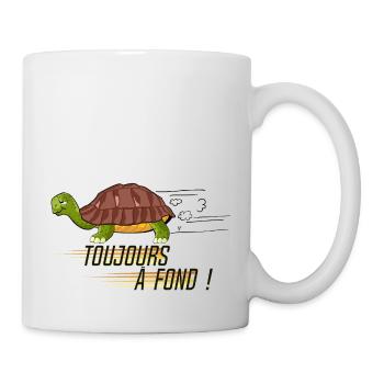 toujours a fond tortue dessin slogan humour - Mug blanc - blanc - Droite