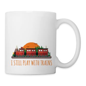 Funny Engine Drivers Gift I Still Plays With Train - Mug - white - Right