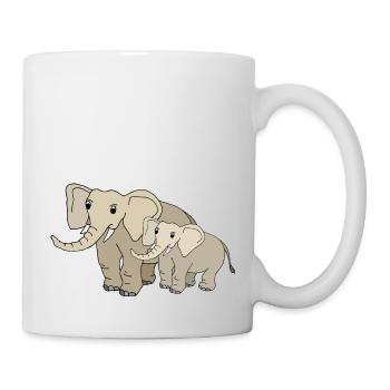 Elefanten - Tasse - Weiß - Rechts