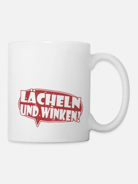 Lächeln und Winken - Tasse - Weiß