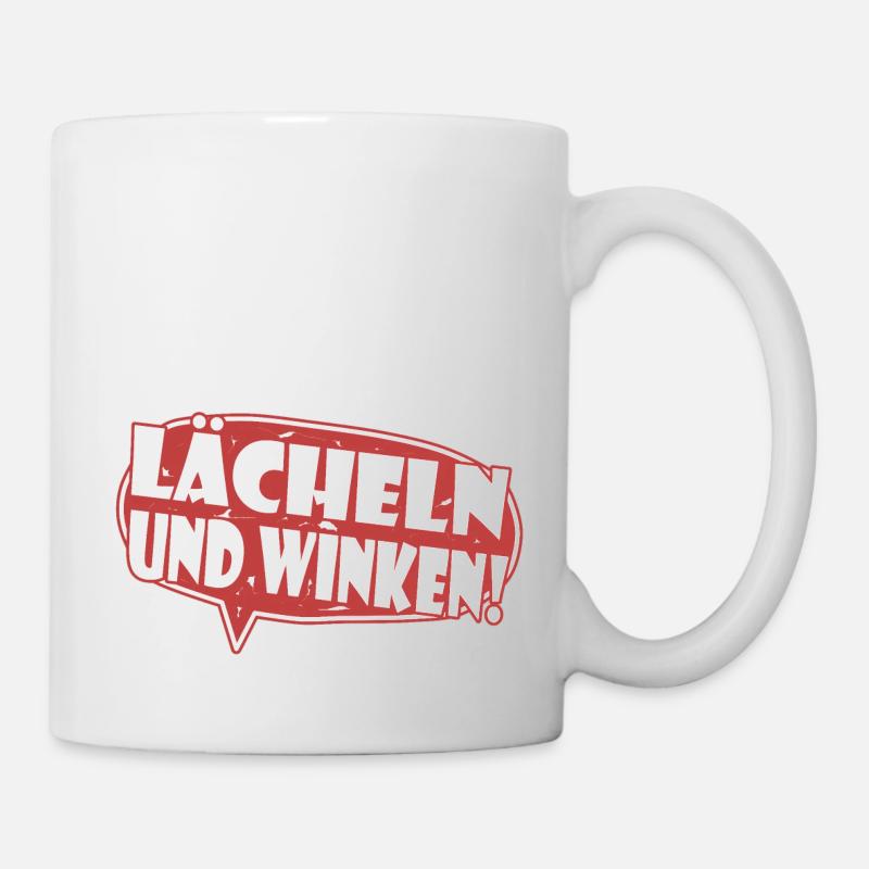 Lächeln und Winken - Tasse - Weiß