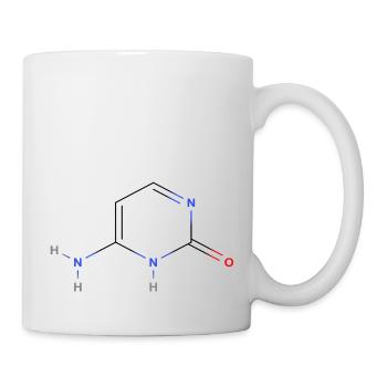Cytosin Molekül - Farbige Strukturformel - Tasse - Weiß - Rechts