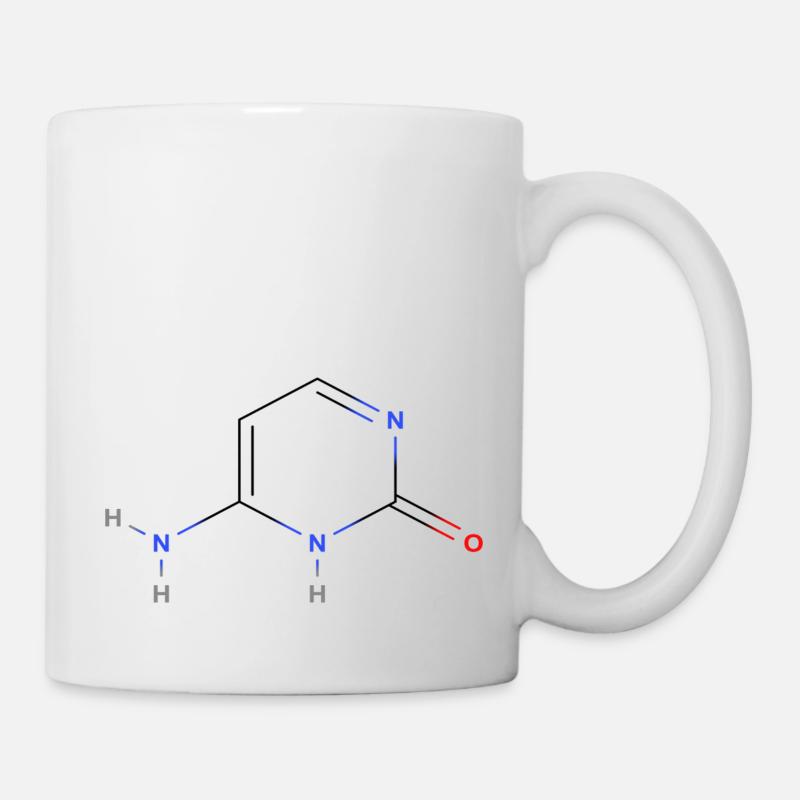 Molecola di citosina - Formula strutturale colorata - Tazza - bianco