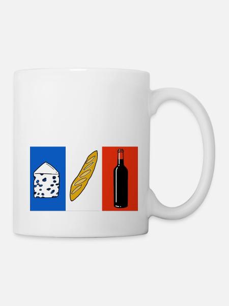 französische Flagge - Tasse - Weiß