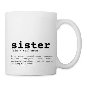 Schwester Beschreibung - Spruch - Tasse - Weiß - Rechts