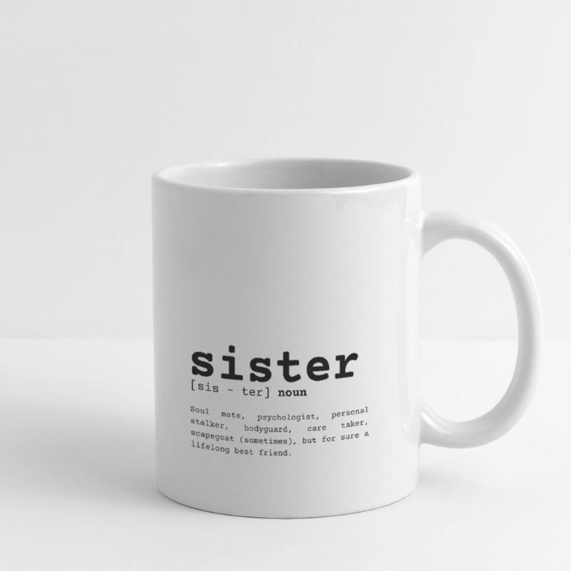Sœur Description - Sort Mug blanc