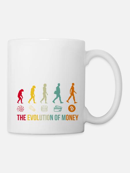 Money Evolution Bitcoin Crypto - Tasse - Weiß