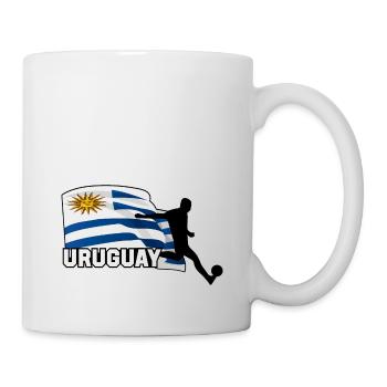 Drapeau uruguayen avec joueur de football - Mug blanc - blanc - Droite