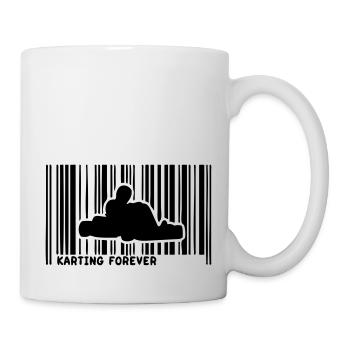 Barcode Kart Auto Rennen sport - Tasse - Weiß - Rechts