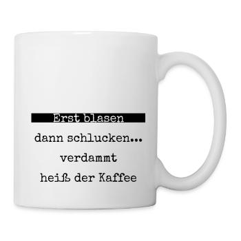 arbeitskollegin bücher bürohumor heiß haustier - Tasse - Weiß - Rechts