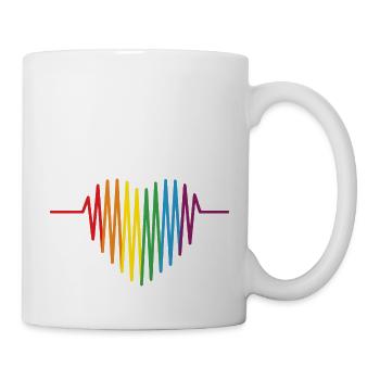Lovely LGBT Gay Pride Heartbeat Lesbian Gays Love - Tasse - Weiß - Rechts