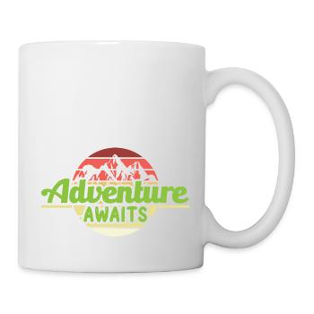 ADVENTURE AWAITS by The Manzanita´s - Tasse - Weiß - Rechts