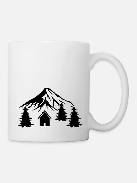 hütte berge - Tasse - Weiß