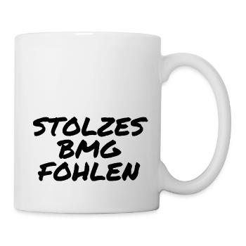 Schriftzug STOLZES BMG FOHLEN Schrift Nr.3 in schw - Tasse - Weiß - Rechts