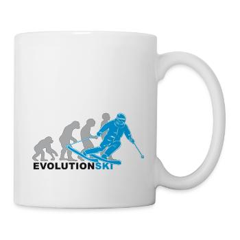 evolution ski, Skilaufen, Skifahren, Skipiste - Tasse - Weiß - Rechts
