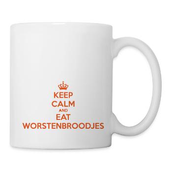DUTCH KEEP CALM AND EAT SAUSAGE ROLLS ORANGE - Mug - white - Right