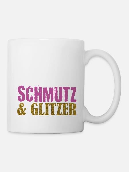 Muddy run shirt mud Schmutz Glitzer Lauf Frauen - Tasse - Weiß