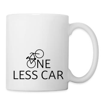 Fahrrad Bike - One Less Car Nachhaltigkeit Umwelt - Tasse - Weiß - Rechts