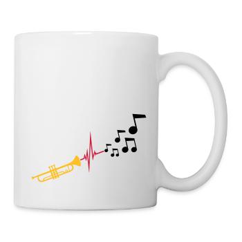 Notes Heartbeat Trompette - Mug blanc - blanc - Droite