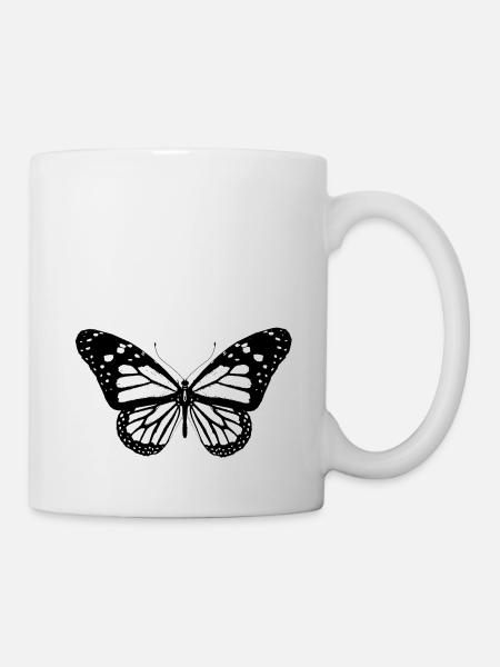 Schmetterling, Falter, Geschenkidee - Tasse - Weiß